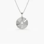 925 Silver Sparkle Disc Diamond Initial Necklace