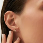 925 Silver Marquise & Round Diamond Crown Earrings - Image 5