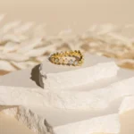 Moonstone Diamond Eternity Silver Ring - Image 4