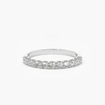 925 Silver 11 Stone U-Shaped Diamond Wedding Ring - Image 2