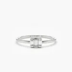 925 Silver Baguette Trio Diamond Ring - Image 4