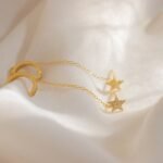 925 Silver Star Ear Cuff Chain Earrings - Image 4