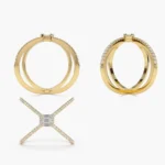 925 Silver Baguette and Round Diamond Statement Ring - Image 4