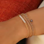 925 Silver Bezel Set Sapphire Tennis Bracelet - Image 3