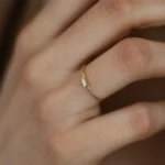 925 Silver Single Baguette Solitaire Diamond Ring - Image 3