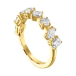 925 Silver Multi-shape Diamond Half Eternity Band - Image 4