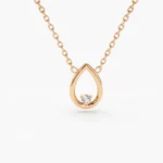 925 Silver Teardrop Diamond Necklace - Image 5