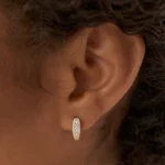 925 Silver Diamond Huggies Earrings - Image 2