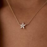 925 Silver Diamond Flower Design Necklace - Image 4