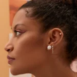 925 Silver Dangling Diamond Drop Earrings - Image 2