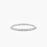 925 Silver Half-Eternity Diamond Stackable Silver Ring - Image 3