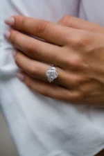 925 Silver 5.00Ct Oval Cut Diamond Engagement Ring