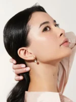 925 Silver Blesse Mother Of Pearl Hoops - Image 3