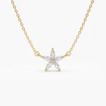 925 Silver Diamond Flower Design Necklace - Image 3