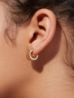 925 Silver Textured Hoop Earrings - Image 2