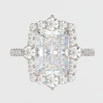 925 Silver 3.00Ct Radiant Cut Diamond Engagement Ring - Image 8