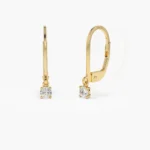 925 Silver Simple Diamond Hoops Earrings - Image 2