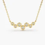 925 Silver Floating Diamond Bubble Necklace - Image 3