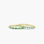 925 Silver Emerald and Diamond Eternity Ring - Image 6