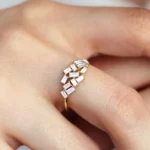 925 Silver Baguette Diamond Cluster Ring - Image 7
