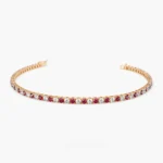 925 Silver Diamond and Ruby Tennis Bracelet - Image 4