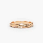 925 Silver Weaving Braid Eternity Diamond Ring - Image 6