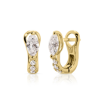 925 Silver Pave Diamond Huggies - Image 3