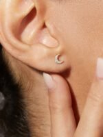 925 Silver Moon Stud Earrings