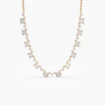 925 Silver Illusion Setting Baguette & Diamond Statement Necklace - Image 2