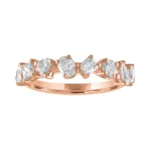 925 Silver Multi-shape Diamond Half Eternity Band - Image 2