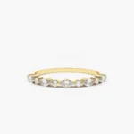 925 Silver Marquise and Round Diamond Ring - Image 2