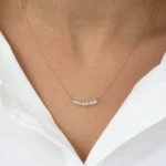 925 Silver Marquise and Round Diamond Necklace