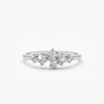 925 Silver Large Diamond Cluster Ring - Image 7