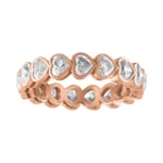 925 Silver Diamond Hearts Eternity Band - Image 3
