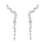 925 Silver Multi-shape Diamond Drop Earrings - Image 2
