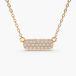 925 Silver Diamond Bar Necklace - Image 4