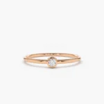 925 Silver Round Solitaire Diamond Ring