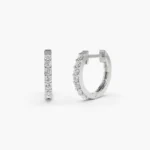 925 Silver Diamond Hoop Earrings - Image 6