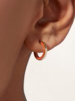 925 Silver Enamel Hoop Earrings - Image 2