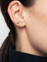 925 Sterling Silver Moissanite Huggie Earrings - Image 5