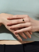 925 Silver Reese Onyx Ring