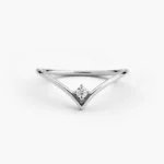 925 Silver Chevron Diamond Ring - Image 4