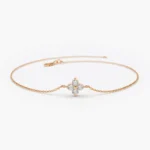 925 Silver Diamond Clover Bracelet - Image 8