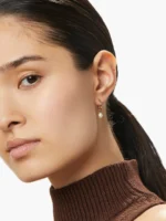 925 Silver Simple Pearl Drop Hoops - Image 3