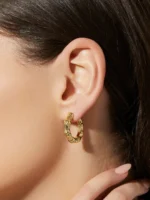 925 Silver Bamboo Medium hoops