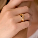 925 Silver Noemi Diamond Wave Duo Ring