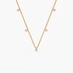 925 Silver Round Cut Diamond Necklace - Image 4