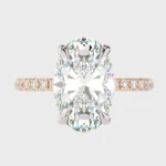 925 Silver 6.30Ct Oval Cut Diamond Engagement Ring - Image 5