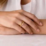 925 Silver Noemi Diamond Wave Duo Ring - Image 3