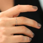925 Silver Half-Eternity Diamond Stackable Silver Ring - Image 6